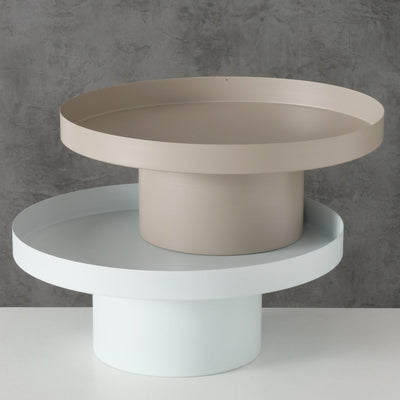 Boltze home tray samona metal ø25cm beige white