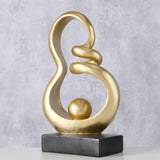 Boltze home beeldhouwwerk palowa abstract 13,5x7,5x24cm polyresin goud - afbeelding 2