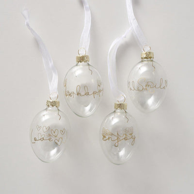 Set di 4 pendenti in vetro Boltze Home con testo in oro