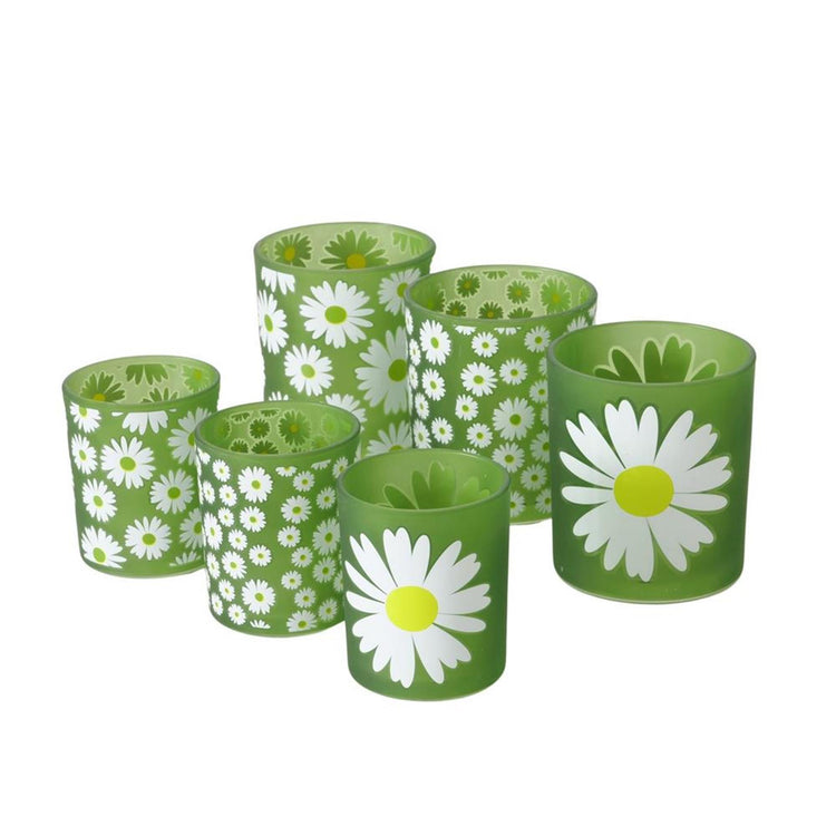Boltze home windlicht daisie 2-delig dia7x8,5cm 9x10,3cm glas