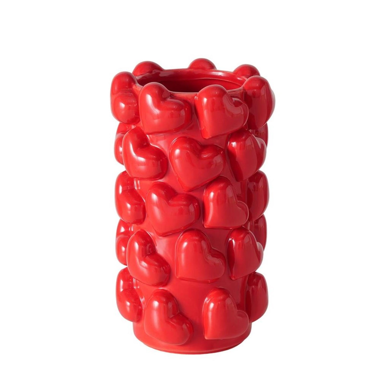 Jarrón casero Boltze con corazones h20cm