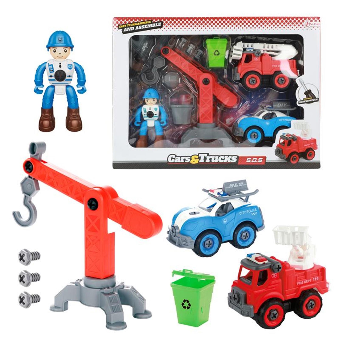 Camion automobilistici giocate set hupliensten con accessori