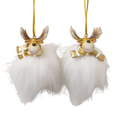 Boltze home Ciondolo natalizio cervo 5,5x5x7 cm