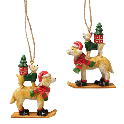 Boltze home Ciondolo natalizio cane 6x2x8,5 cm
