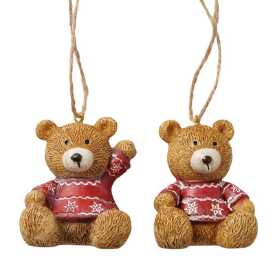 Boltze home Ciondolo natalizio orsetto 5x4,5x6 cm