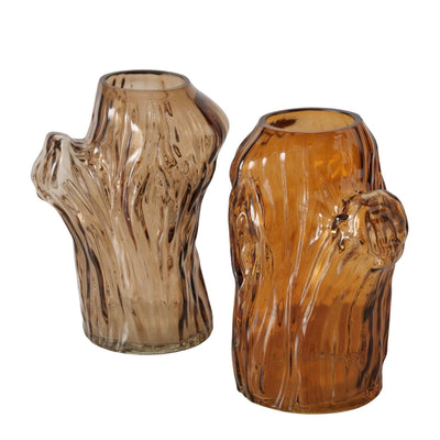 Boltze vaso per la casa in vetro marrone 11x9x14,7 cm