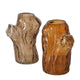 Boltze vaso per la casa in vetro marrone 11x9x14,7 cm