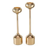Boltze home candlestick set gold 2-piece - afbeelding 1
