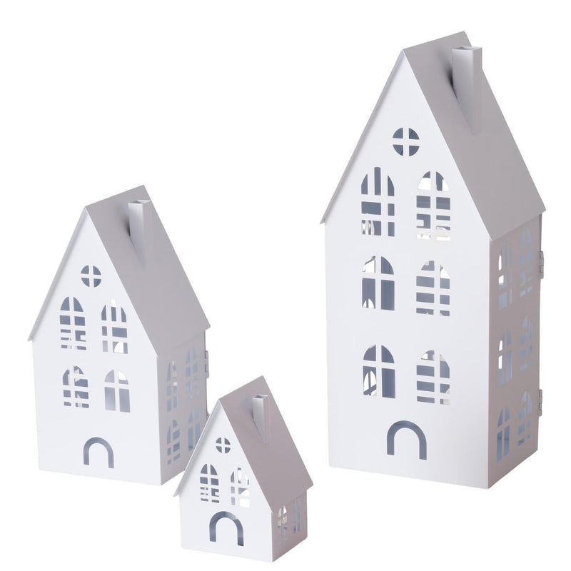 Boltze lanterna domestica set casa 3 pezzi bianco