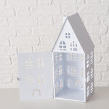 Boltze home lantaarnset dover huis 3-delig l9-13-16,5cm b7,5-10,5-13,5cm h13-24-37cm wit - afbeelding 2