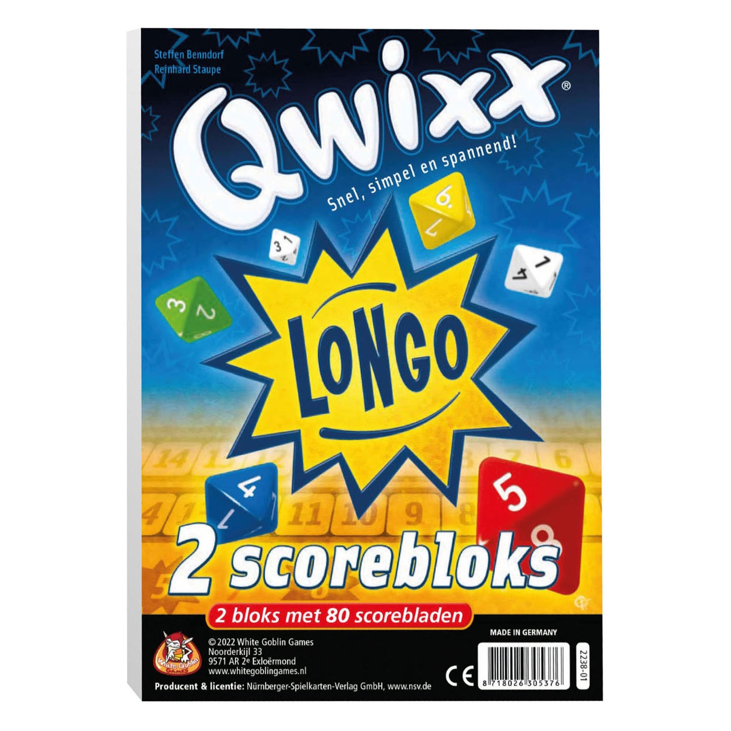 Juegos Goblin White Qwixx Longo Bloks (Stretchblocks adicionales)