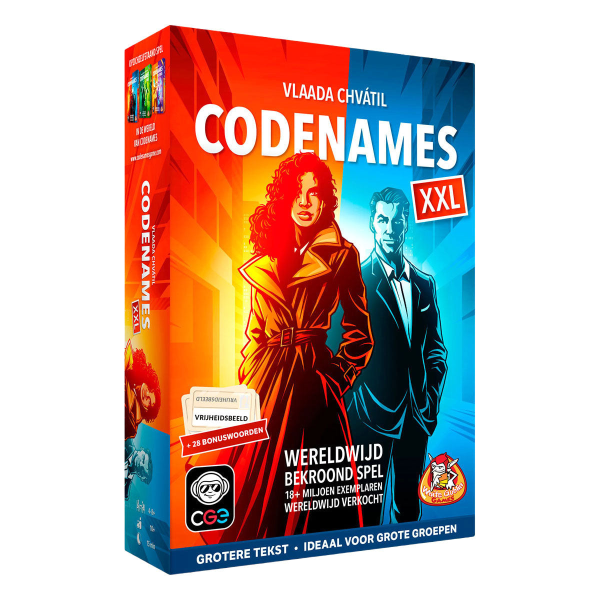 Juego de cartas xxl con nombres en clave de juegos de duendes blancos