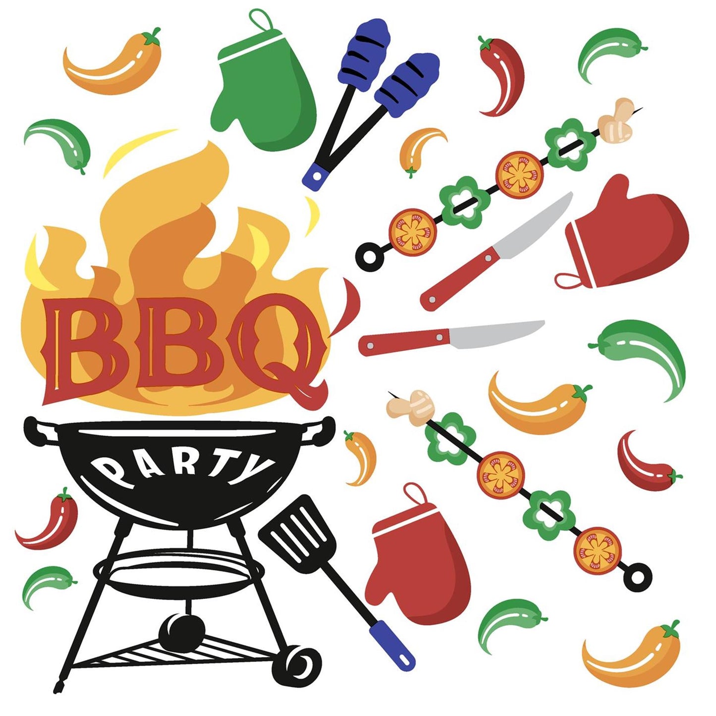 Duni napkins BBQ mix 33x33cm 20 pieces