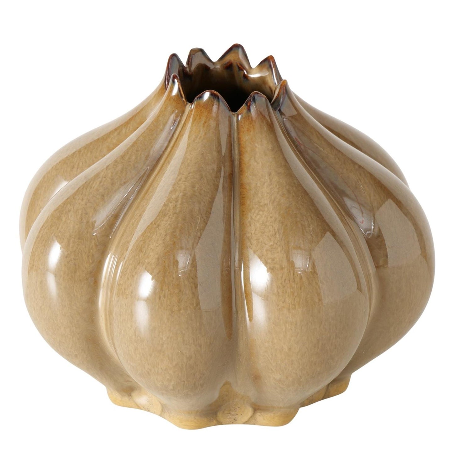 Boltze home jarrón marrón ø15,5xh12,3cm