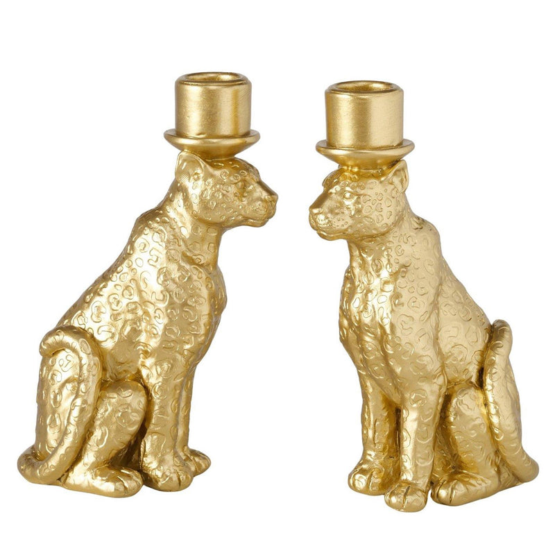 Boltze home kandelaar luipaard h17,7cm