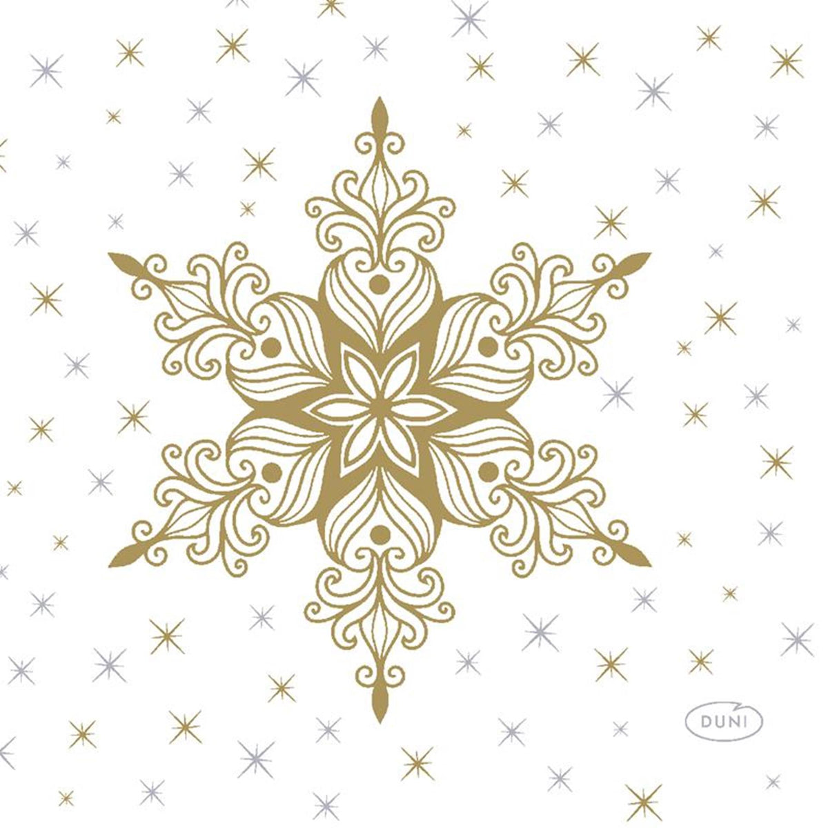 Servilletas Duni estrellas de nieve blanco 24 x 24 cm | 12 piezas