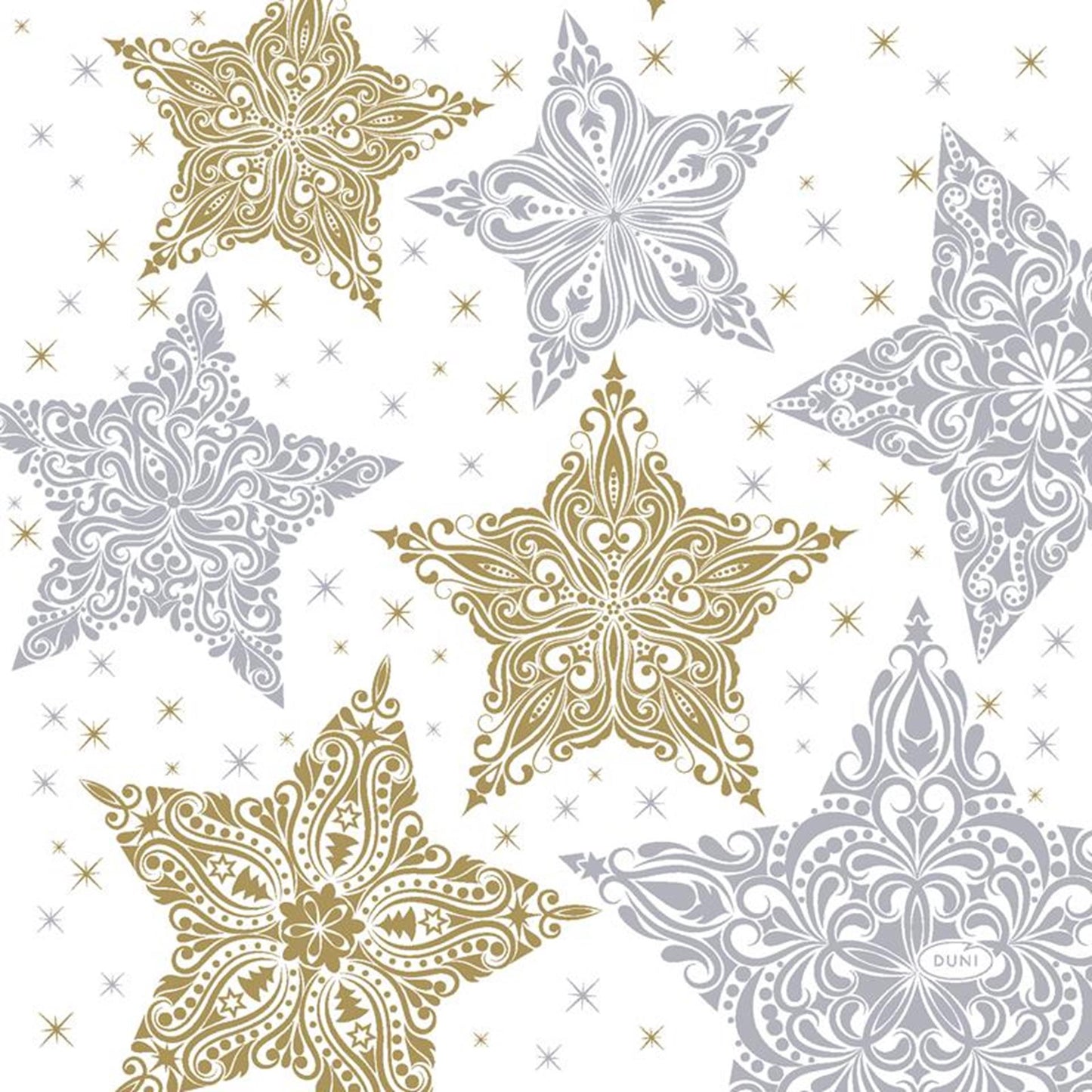 Servilletas Duni estrellas de nieve blanco 33 x 33 cm | 12 piezas