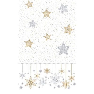 Mantel Duni estrellas de nieve blanco 138x220