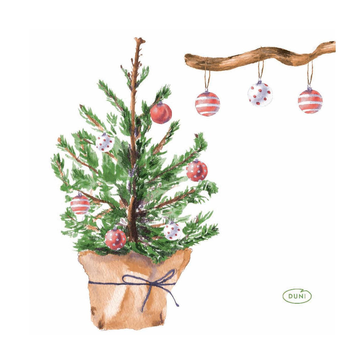 Tovaglioli Duni albero e palline 24x24cm
