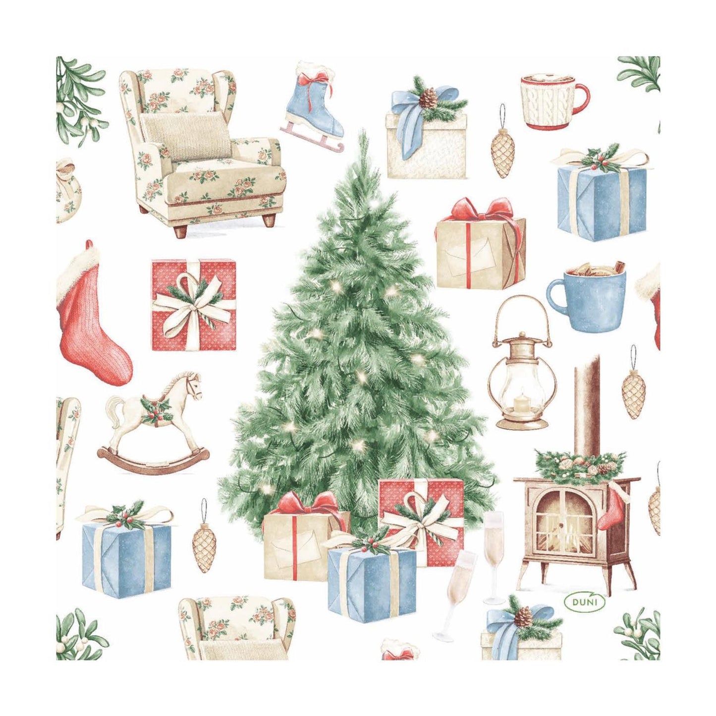 Tovaglioli Duni albero e regalo 33x33cm