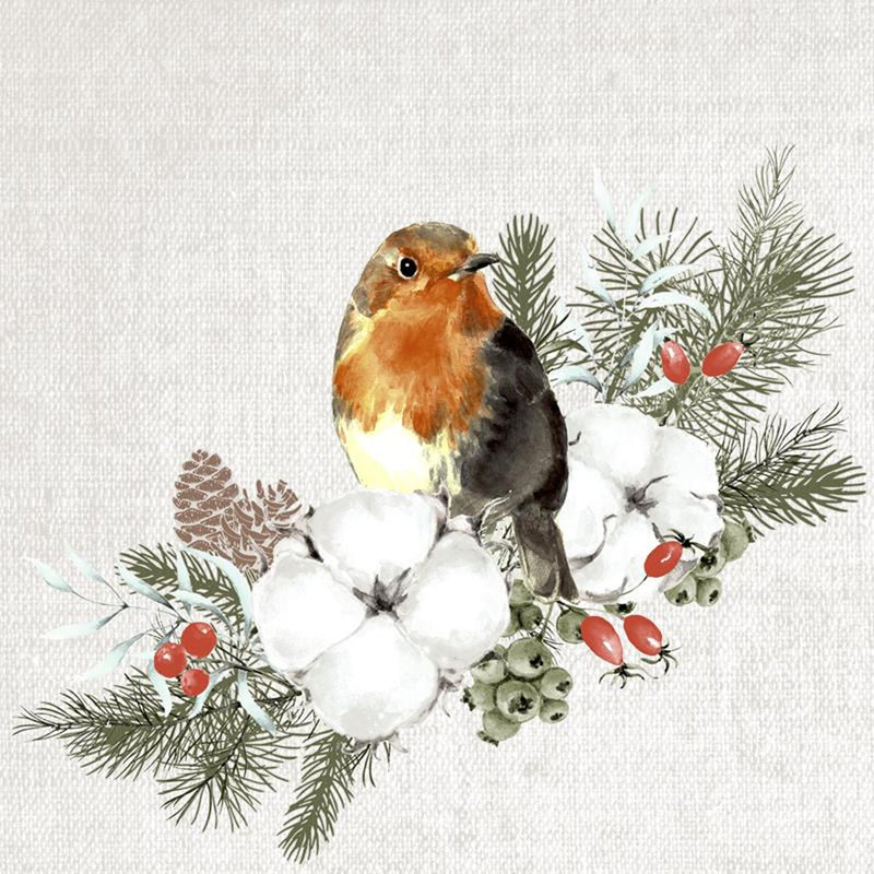 Tovaglioli Duni Robin Forest 33x33 cm