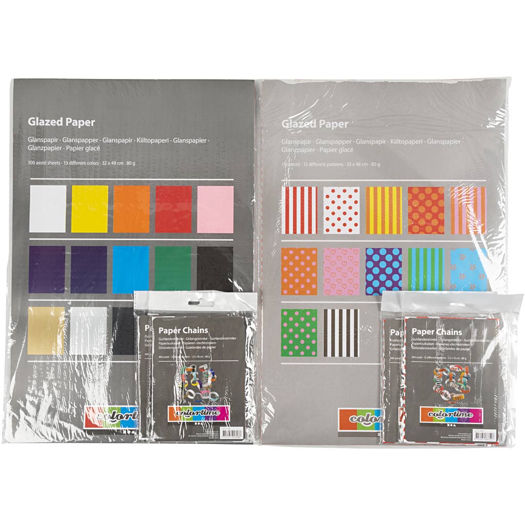 Papel satinado Creativ company, hoja 32x40 cm, 80 gr, 1 juego