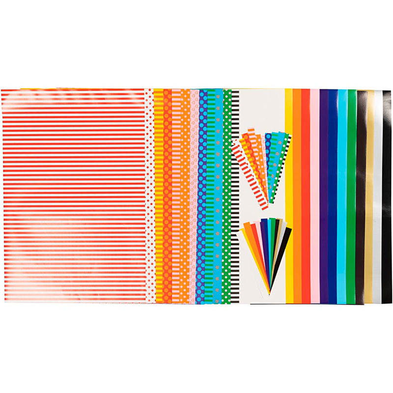 Papel satinado Creativ company, hoja 32x40 cm, 80 gr, 1 juego