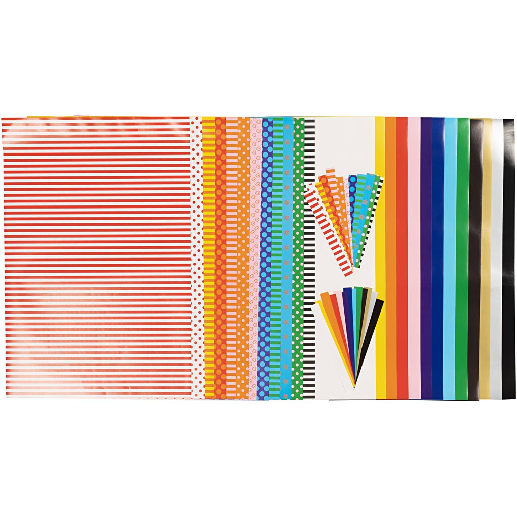 Papel satinado Creativ company, hoja 32x40 cm, 80 gr, 1 juego