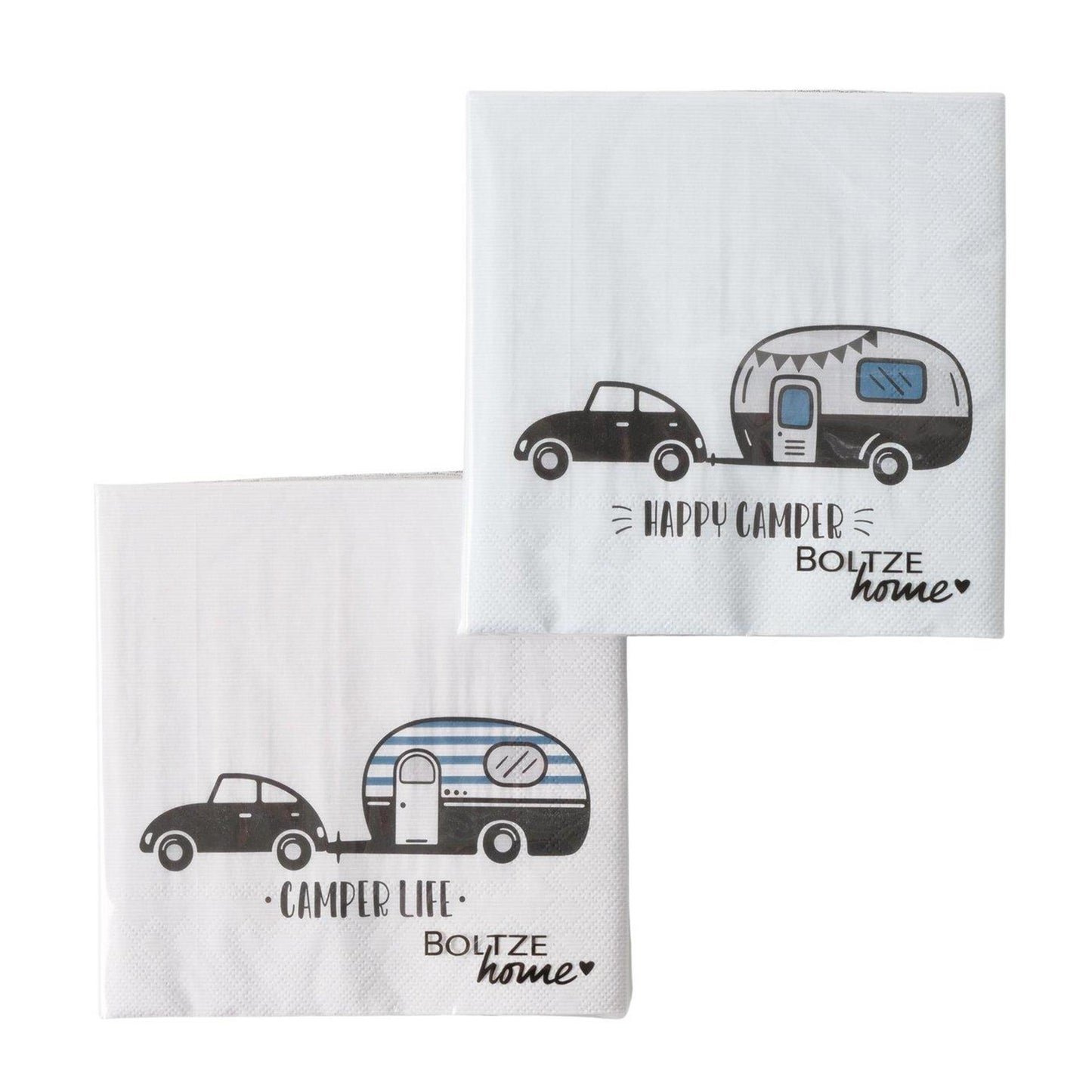 Boltze home servetten camper 16,5x16,5x3cm 2 assorti