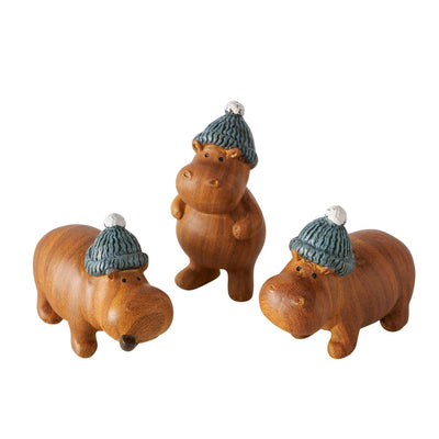 Boltze home figura ippopotamo 4x3,5x6,5 cm