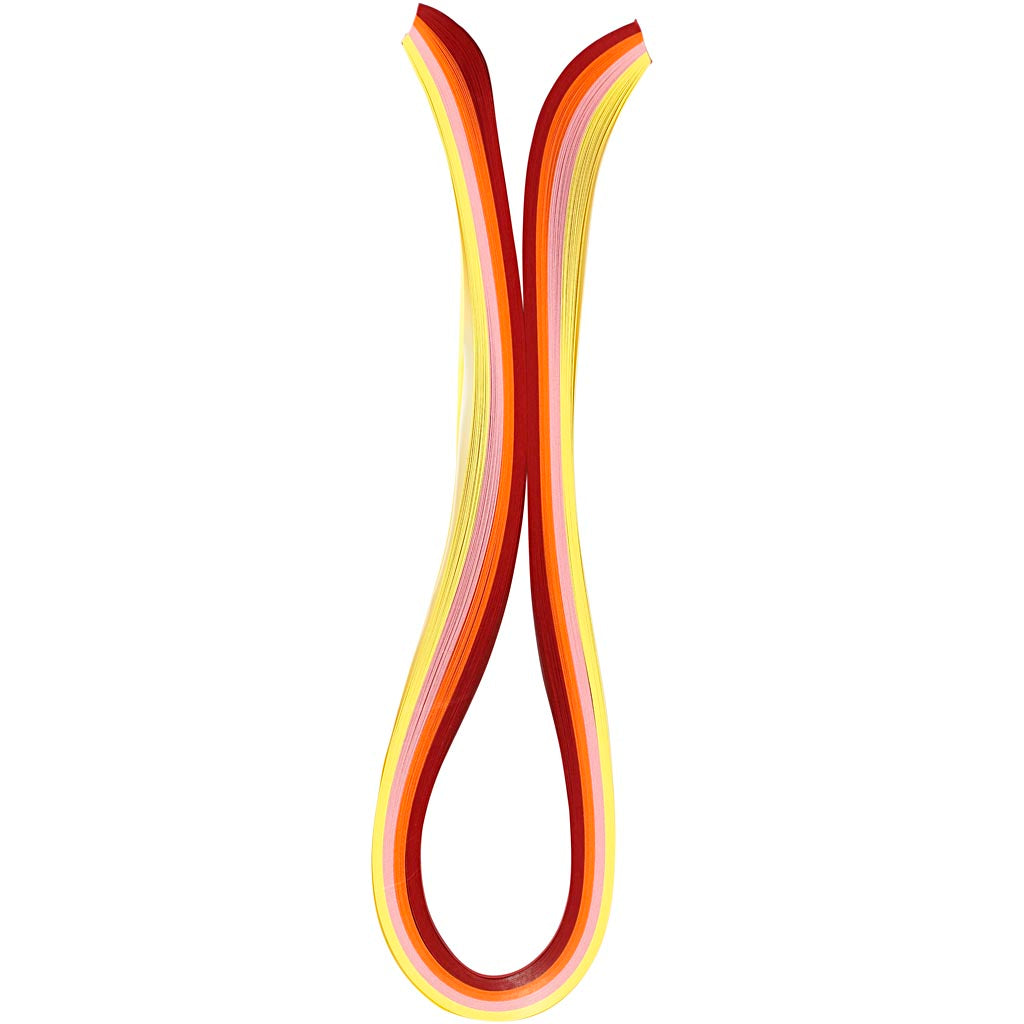 Strisce per quilling Creativ Company, L: 78 cm, L: 5 mm, 120 g, arancione, rosa, rosso, giallo, 100 pezzi 1 scatola