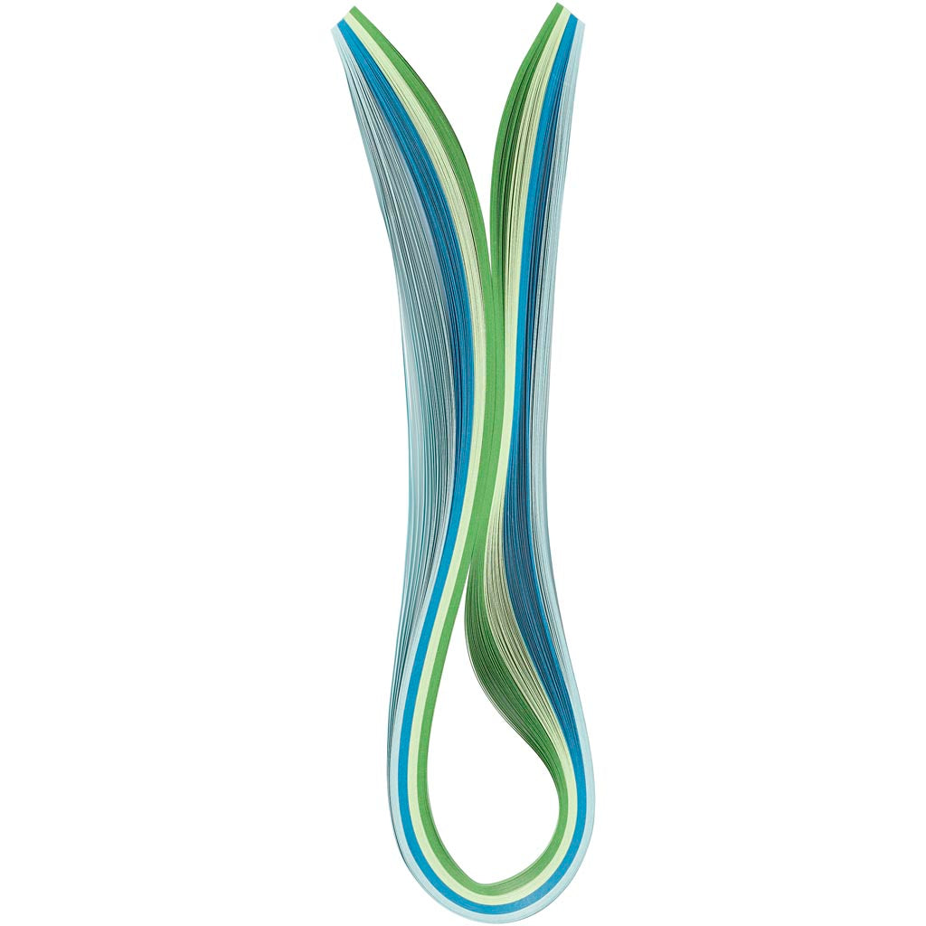 Strisce per quilling Creativ Company, L: 78 cm, L: 5 mm, 120 g, blu, verde, verde lime, turchese, 100 pezzi 1 scatola