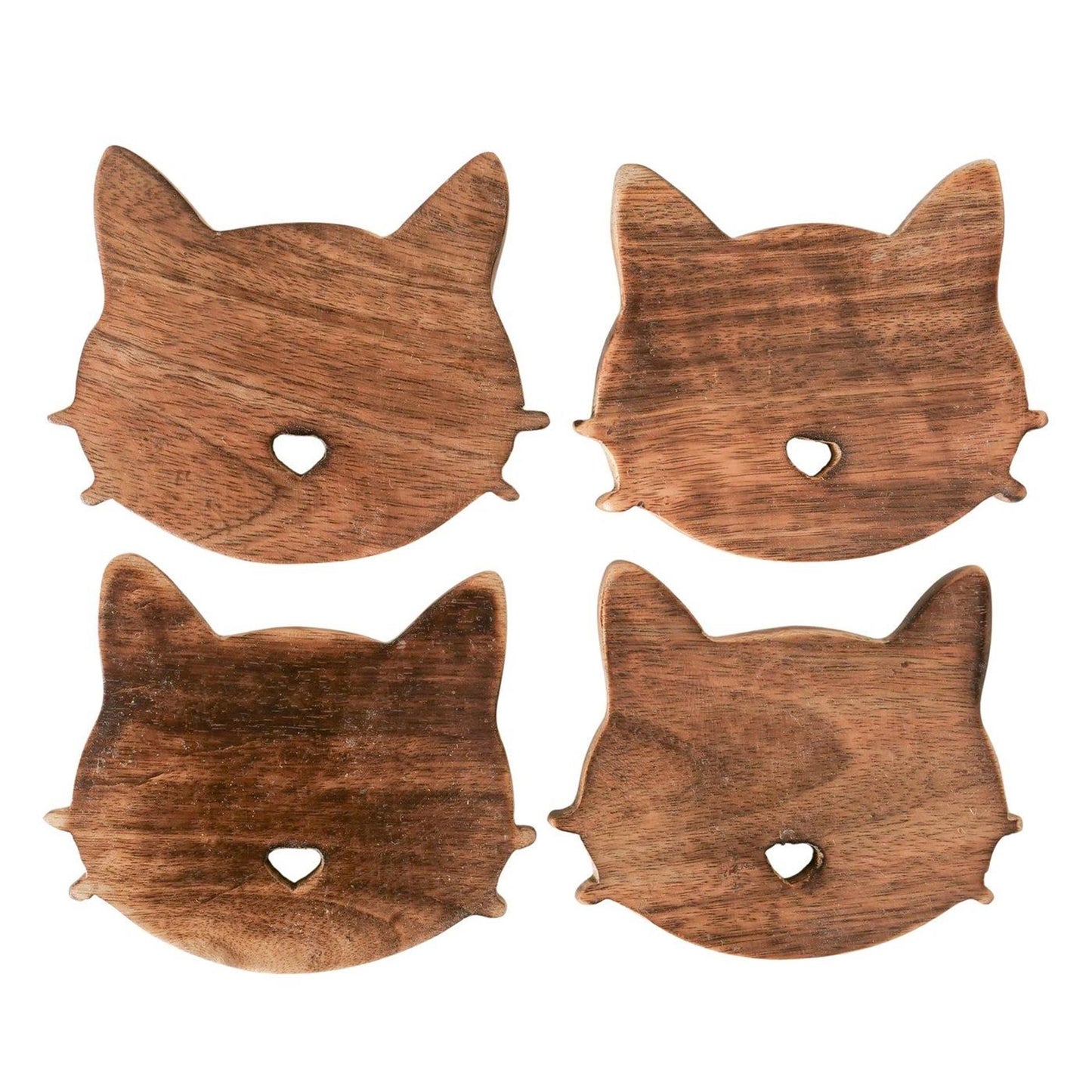 Boltze home posavasos gato madera 4 piezas