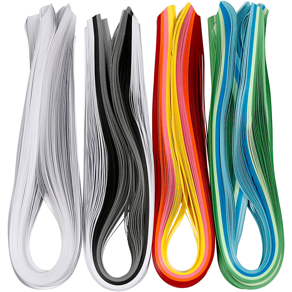 Creative Company Quilling Strips, L: 78 cm, B: 5 mm, 120 Gr, vari colori, 12x100 pezzo 1 scatola