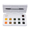 Van Gogh • caja de bolsillo para pintura de acuarela en tonos naturales con 12 colores en medias cubetas