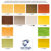 Van Gogh • caja de bolsillo para pintura de acuarela en tonos naturales con 12 colores en medias cubetas