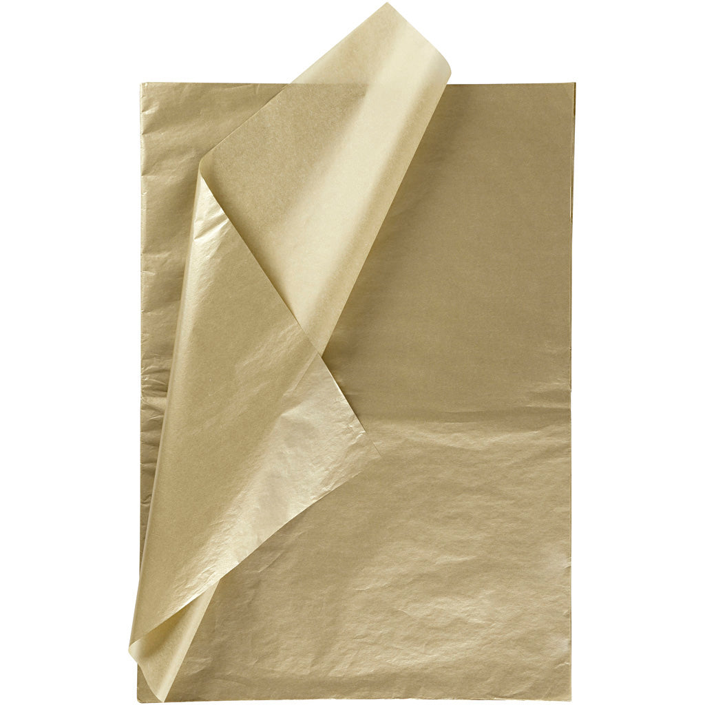 Papel de seda Creativ company, hoja 50x70 cm, 17 gr, dorado, 25 hojas 1 caja
