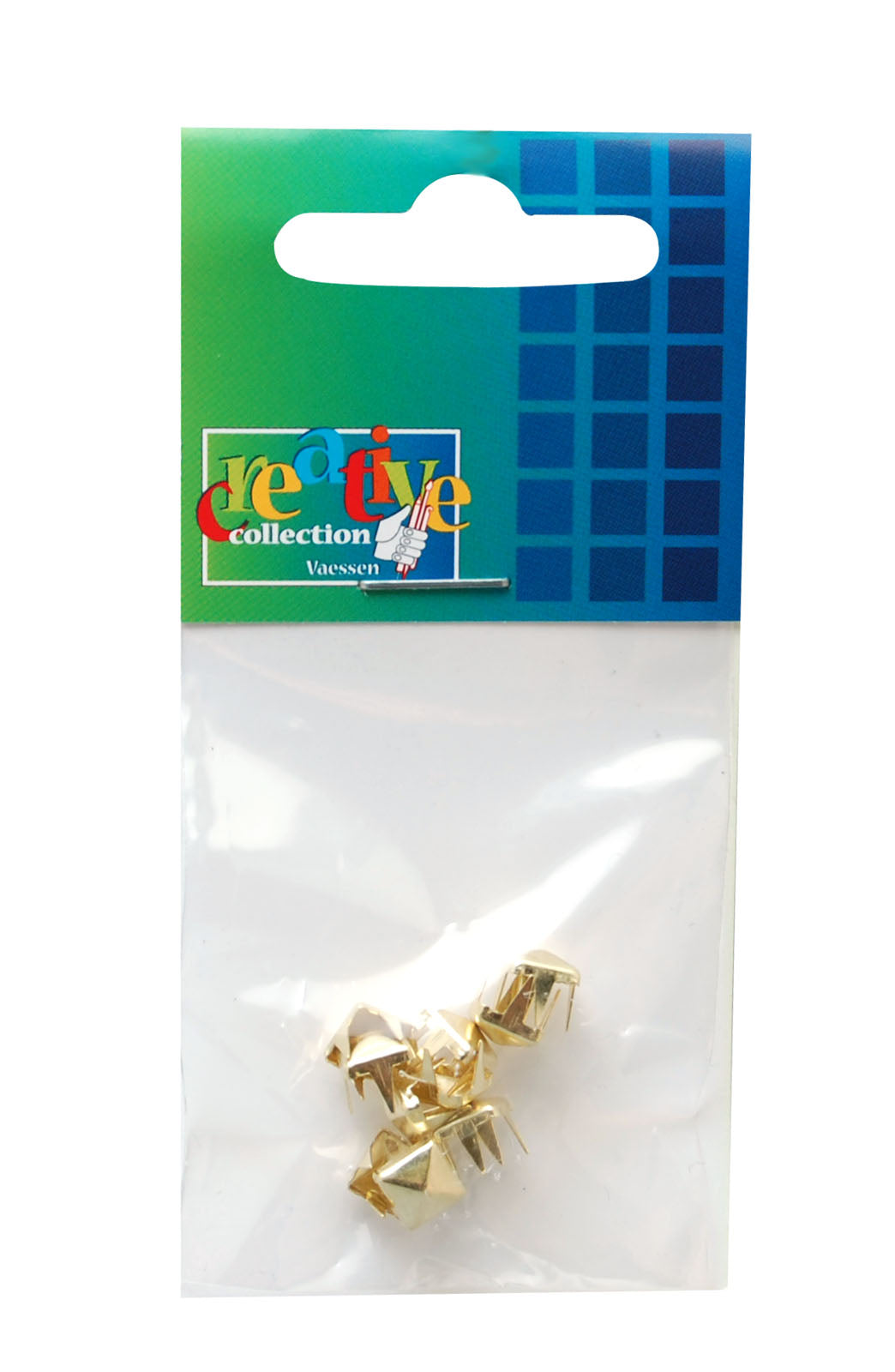 Vaessen creative • borchie quadrate da 6 mm 10 pezzi oro