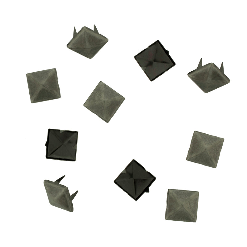 Vaessen creative • studs vierkant 12x12mm 10pcs antique silver