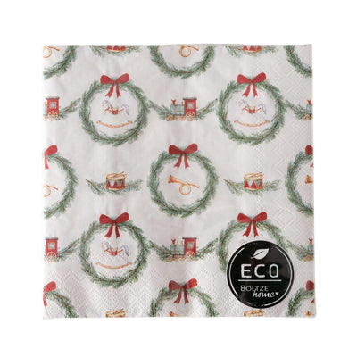 Boltze home servilletas navidad cavalloi 33cm papel reciclado rojo blanco 2 surtidos