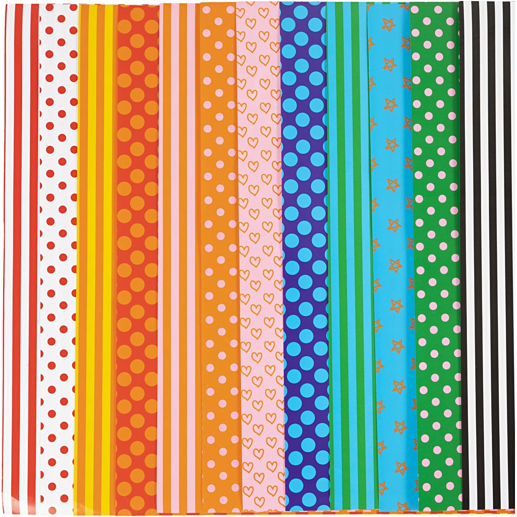 Creativ company glossy paper, pattern, sheet 32x48 cm, 80 gr, various colors, 100 div sheets 1 box