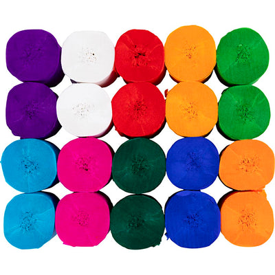Rotoli di carta crespa Creative Company, l: 20 m, l: 5 cm, 22 gr, vari colori, 20 rotoli 1 scatola