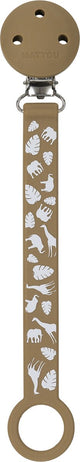 Nattou silicone - pacifier chain with universal attachment - 21 cm - mocha pattern