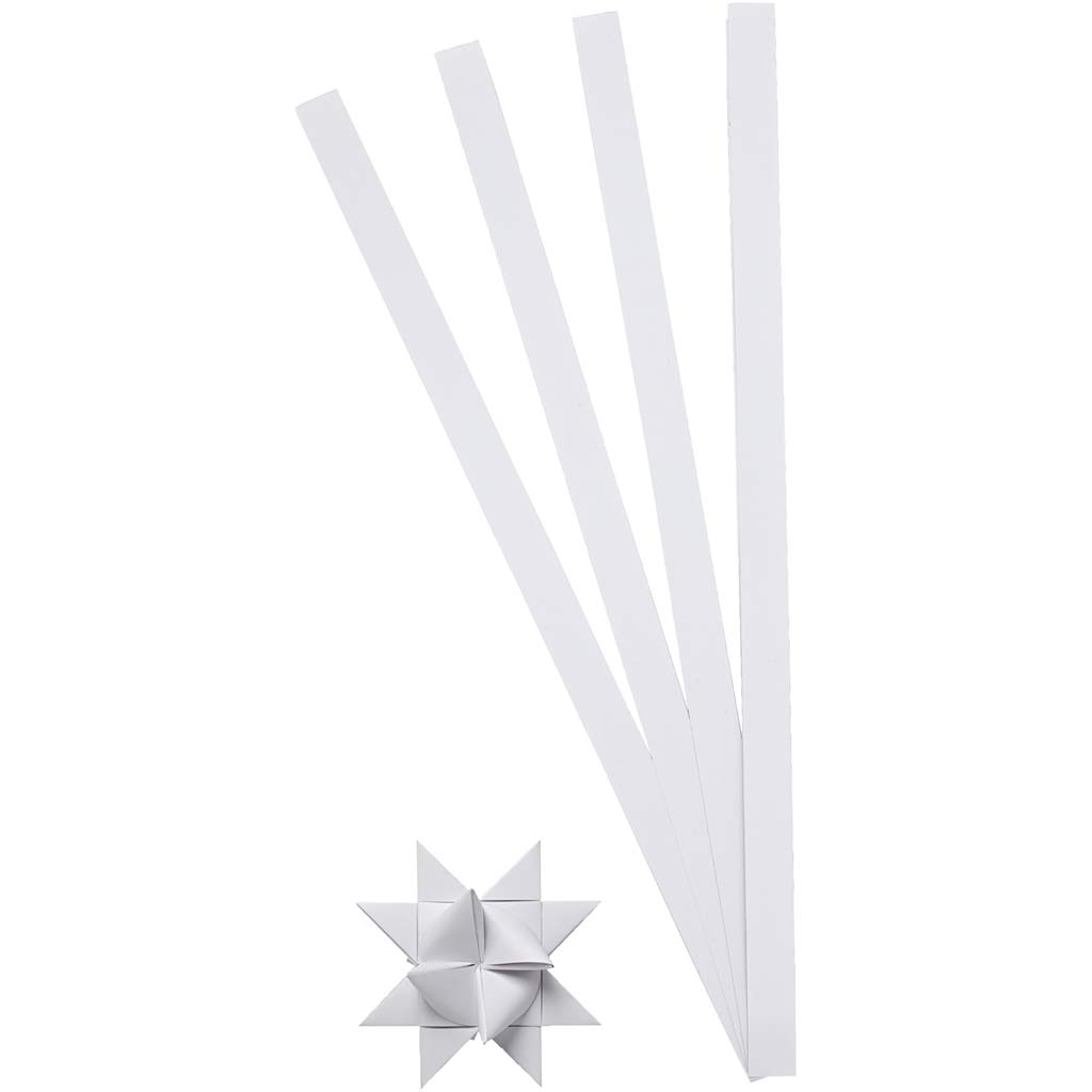 Strisce intrecciate Creativ company, l: 45 cm, l: 10 mm, d 4,5 cm, bianco, 100 strisce 1 scatola