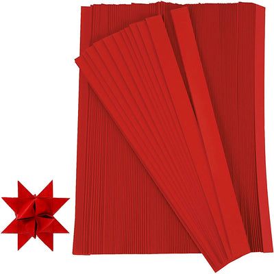 Strisce intrecciate Creativ company, l: 45 cm, d 4,5 cm, l: 10 mm, rosso, 500 strisce 1 scatola