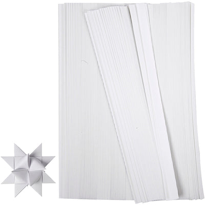 Strisce intrecciate Creative Company, l: 45 cm, l: 15 mm, d 6,5 cm, bianco, 500 strisce 1 scatola
