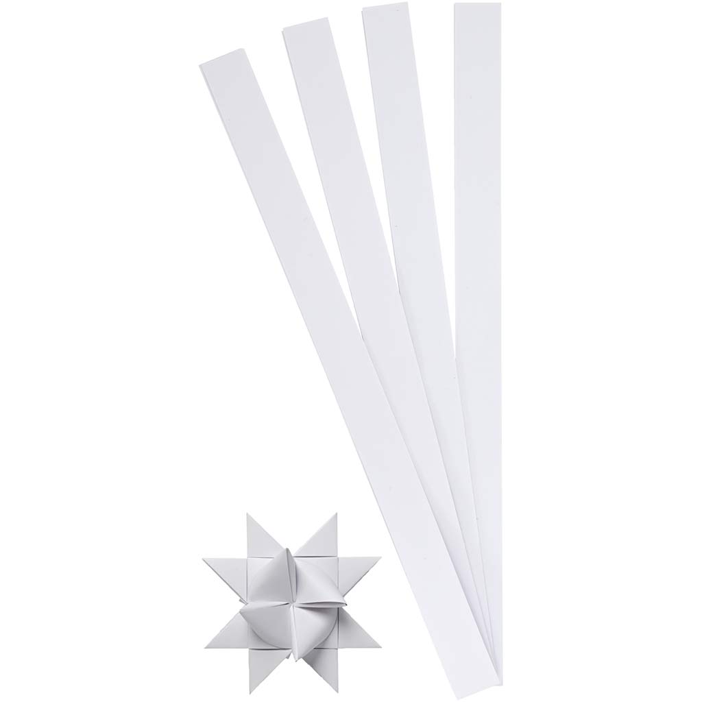 Strisce intrecciate Creativ company, l: 45 cm, d 6,5 cm, l: 15 mm, bianco, 100 strisce 1 scatola