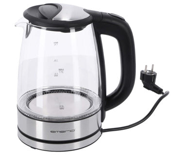 EMERIO EMERIO WK-119988 bollitore di vetro 1.7L 2200w in acciaio inossidabile nero