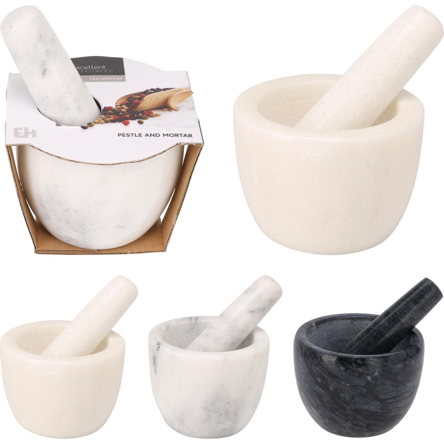 Eccellente mortaio in marmo per utensili da cucina 12x12x9 cm