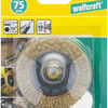 Wolfcraft draadborstel | messing | 6-kant schacht | ø75 x 10mm | 1 stuk - 2110000